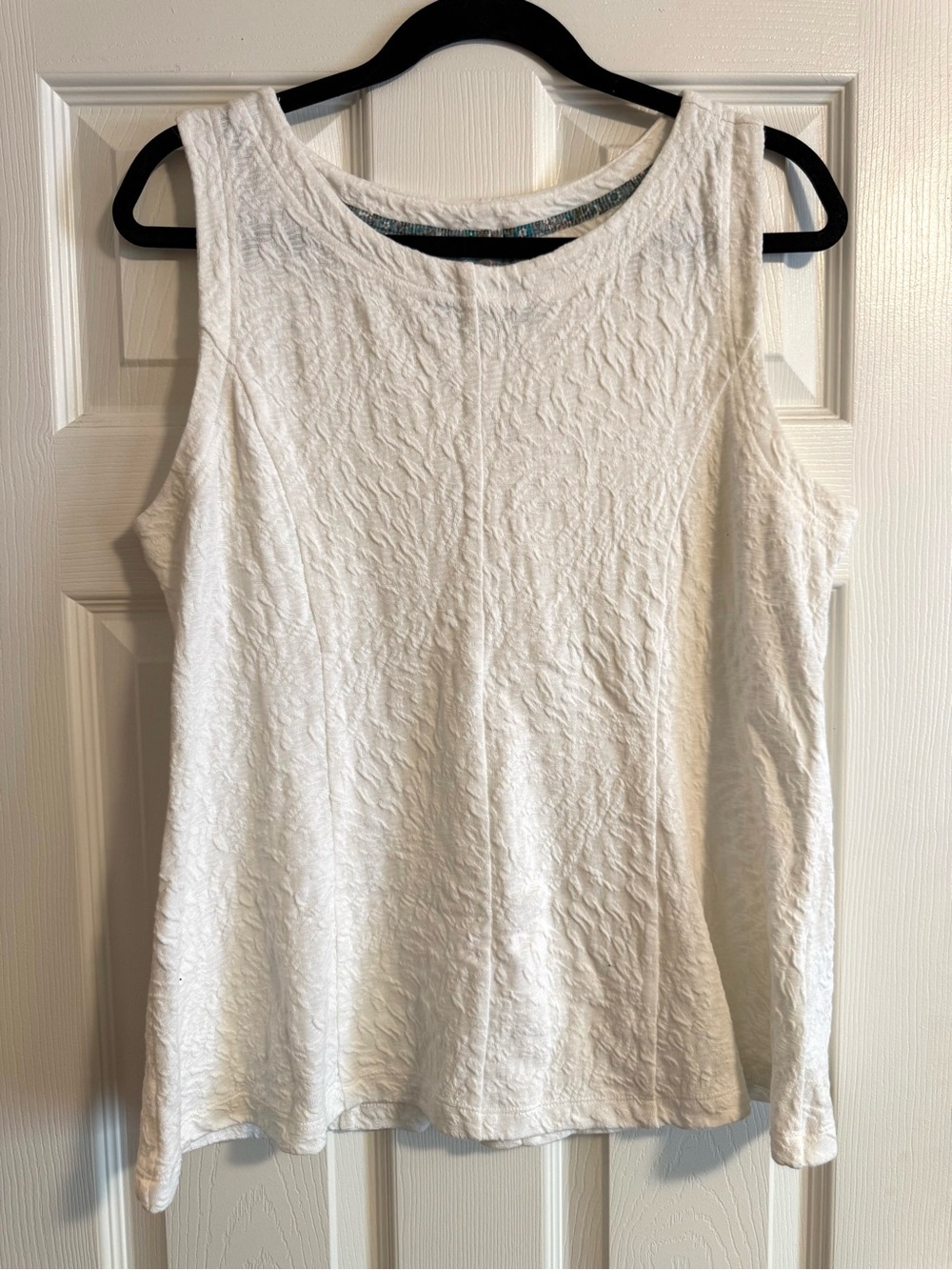 Anthropologie White Textured Sleeveless Tank Top